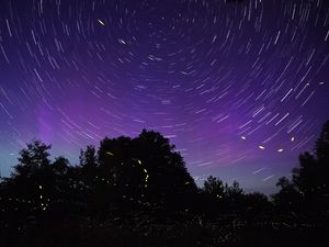 Preview wallpaper starry sky, night, blur, motion, long exposure