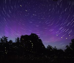 Preview wallpaper starry sky, night, blur, motion, long exposure