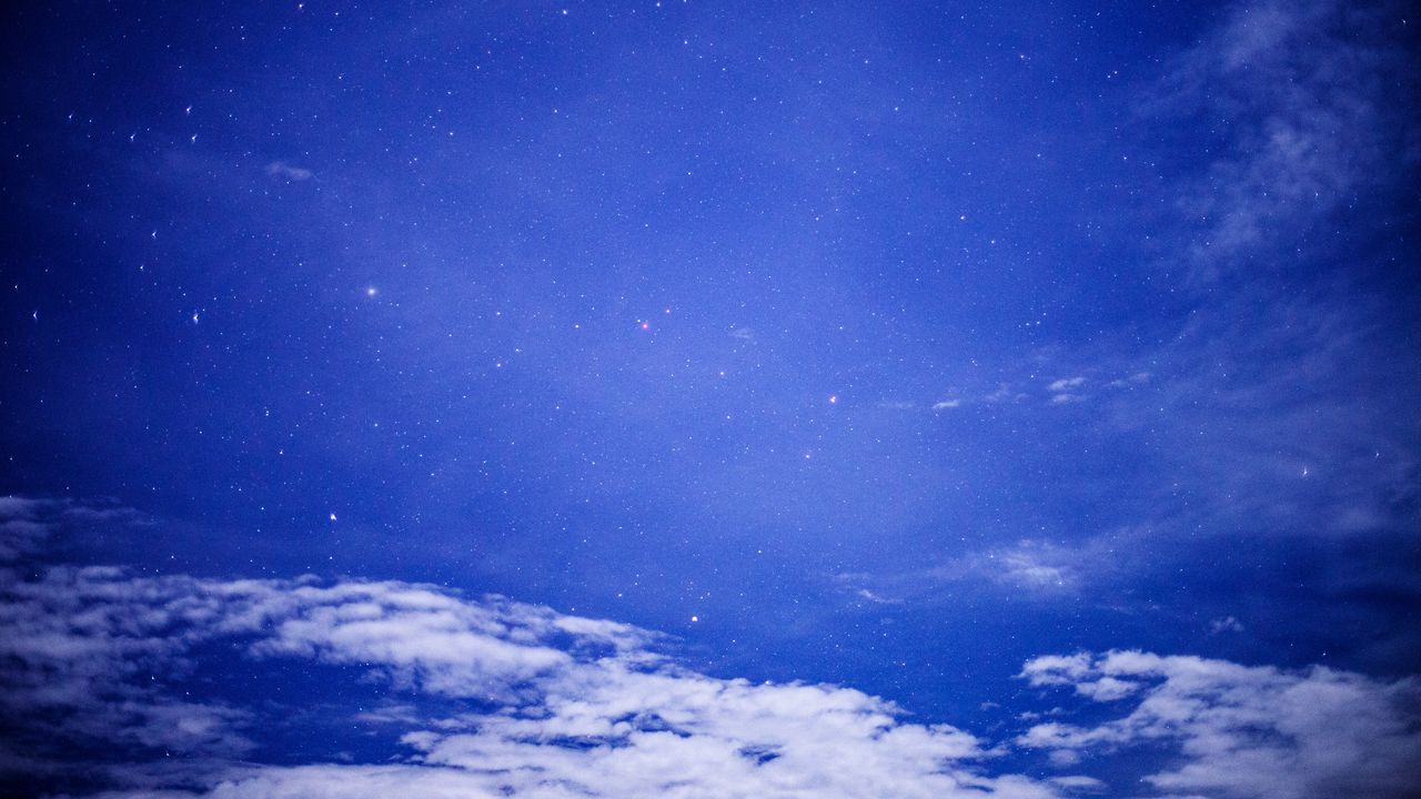 Wallpaper starry sky, night, clouds