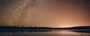 Preview wallpaper starry sky, night, glitter, stars, river