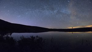 Preview wallpaper starry sky, night, lake
