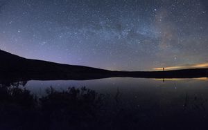 Preview wallpaper starry sky, night, lake