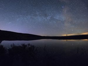 Preview wallpaper starry sky, night, lake