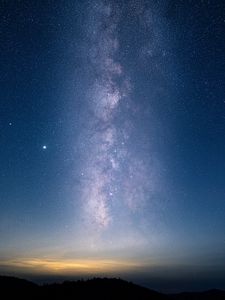 Preview wallpaper starry sky, night, landscape, stars, milky way