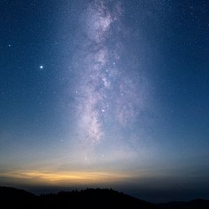 Preview wallpaper starry sky, night, landscape, stars, milky way