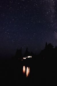 Preview wallpaper starry sky, night, lights, sky