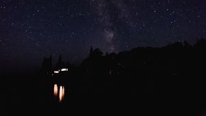 Preview wallpaper starry sky, night, lights, sky