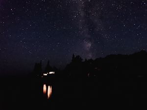 Preview wallpaper starry sky, night, lights, sky