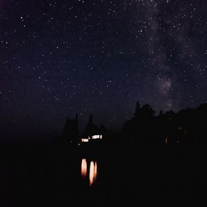 Preview wallpaper starry sky, night, lights, sky