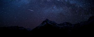 Preview wallpaper starry sky, night, mountains