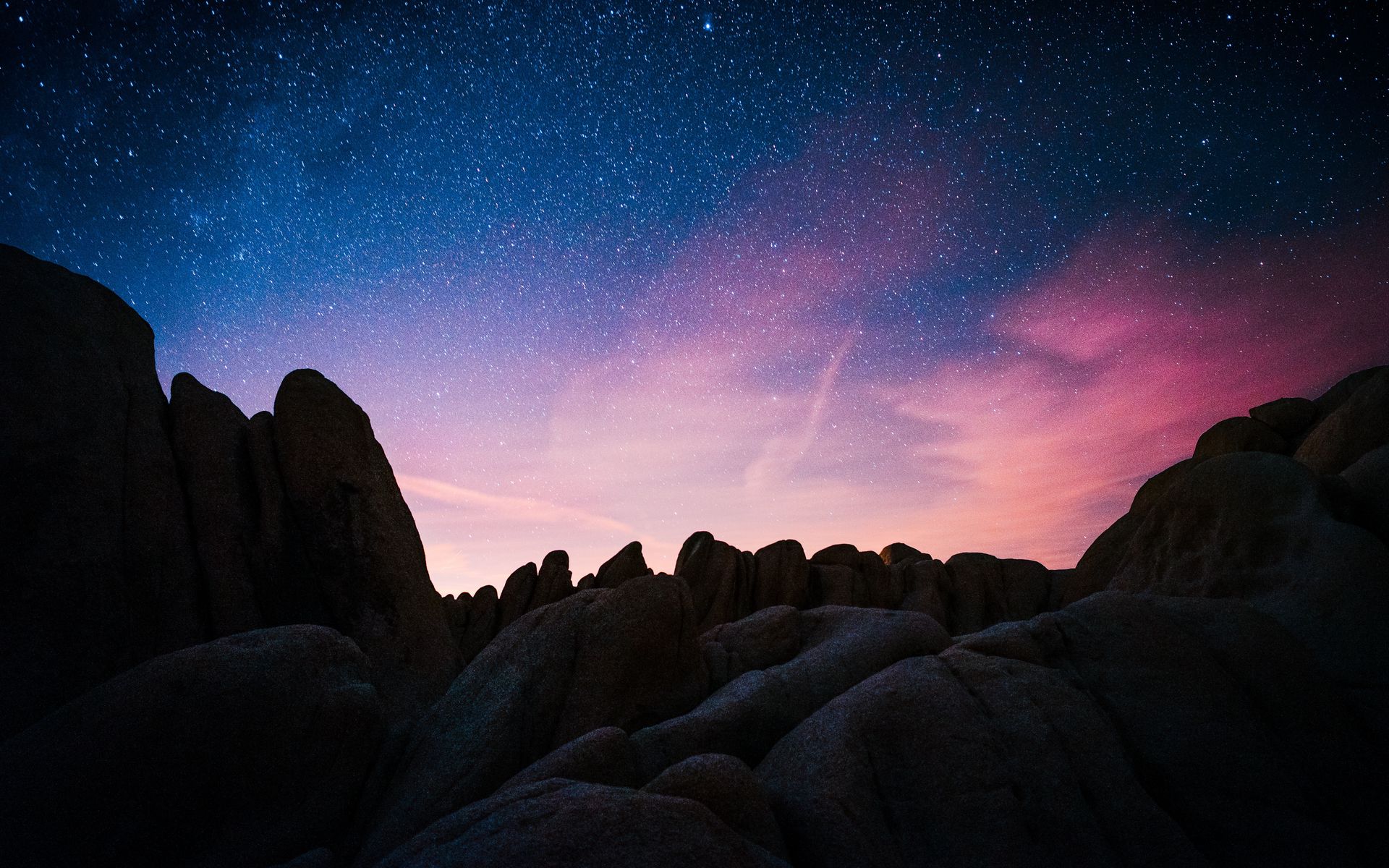 Download wallpaper 1920x1200 starry sky, night, radiance widescreen 16: