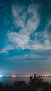 Preview wallpaper starry sky, night, sky, river
