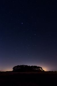 Preview wallpaper starry sky, night, trees, horizon