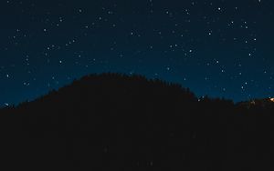 Preview wallpaper starry sky, night, trees, stars, shine, sky
