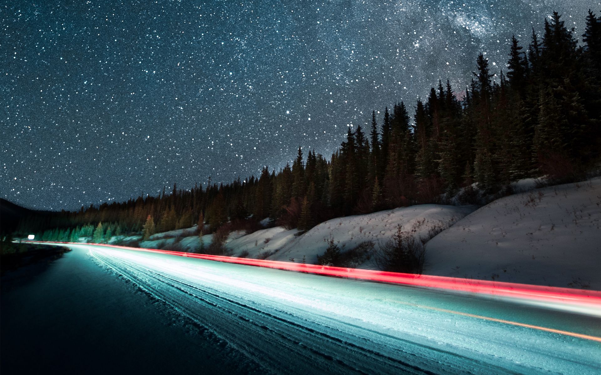 Download wallpaper 1920x1200 starry sky, road, night, stars, long ...