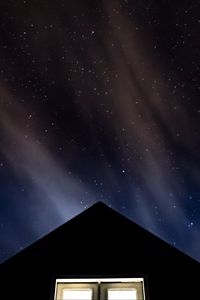 Preview wallpaper starry sky, roof, night, window