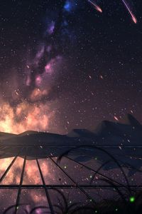 Preview wallpaper starry sky, stargazing, art, night, glow, reflection