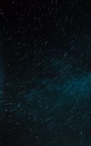 Preview wallpaper starry sky, stars, long exposure, blur, dark