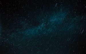 Preview wallpaper starry sky, stars, long exposure, blur, dark