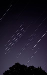 Preview wallpaper starry sky, stars, long exposure, night, dark