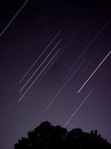 Preview wallpaper starry sky, stars, long exposure, night, dark