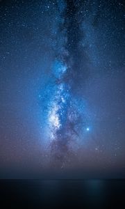 Preview wallpaper starry sky, stars, milky way, night, sea