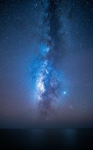 Preview wallpaper starry sky, stars, milky way, night, sea