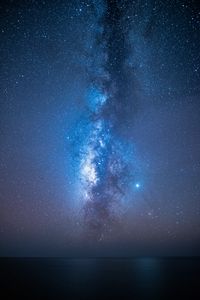 Preview wallpaper starry sky, stars, milky way, night, sea
