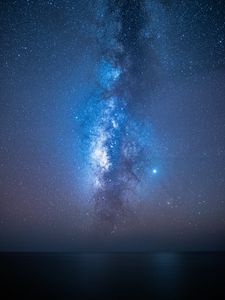 Preview wallpaper starry sky, stars, milky way, night, sea
