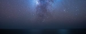 Preview wallpaper starry sky, stars, milky way, night, sea