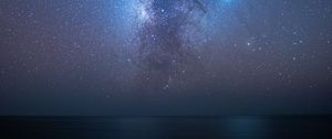 Preview wallpaper starry sky, stars, milky way, night, sea