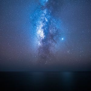 Preview wallpaper starry sky, stars, milky way, night, sea