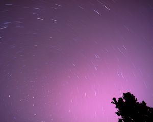 Preview wallpaper starry sky, stars, motion, long exposure, night
