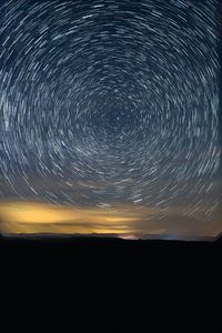 Preview wallpaper starry sky, stars, rotation, long exposure, night, dark