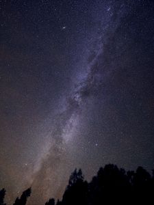 Preview wallpaper starry sky, stars, space, silhouettes