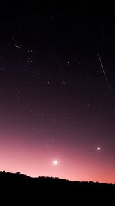 Preview wallpaper starry sky, stars, starfall, night