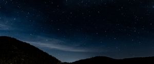 Preview wallpaper starry sky, stars, trees, night, eifel national park, germany