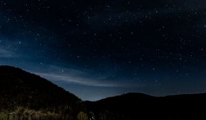 Preview wallpaper starry sky, stars, trees, night, eifel national park, germany