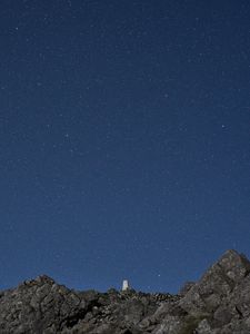 Preview wallpaper starry sky, stones, nature