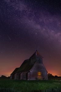 Preview wallpaper starry sky, structure, night, church, fairfield, united kingdom