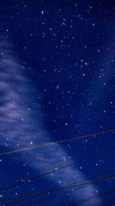 Preview wallpaper starry sky, wires, night