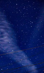 Preview wallpaper starry sky, wires, night