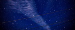 Preview wallpaper starry sky, wires, night