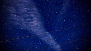 Preview wallpaper starry sky, wires, night