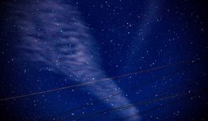 Preview wallpaper starry sky, wires, night