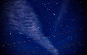 Preview wallpaper starry sky, wires, night