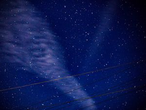 Preview wallpaper starry sky, wires, night