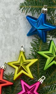 Preview wallpaper stars, branches, decorations, new year, christmas