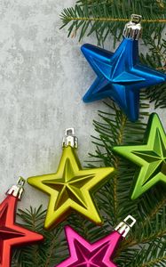 Preview wallpaper stars, branches, decorations, new year, christmas