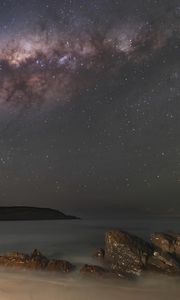 Preview wallpaper stars, galaxy, sky, sea, night